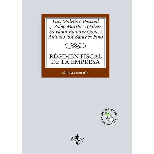 Regimen Fiscal De La Empresa, De Malvarez Pascual, Luis A.. Editorial Tecnos, Tapa Blanda En Español