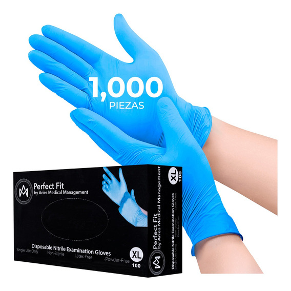 Guantes De Nitrilo Libre De Latex Sin Polvo Azul Negro