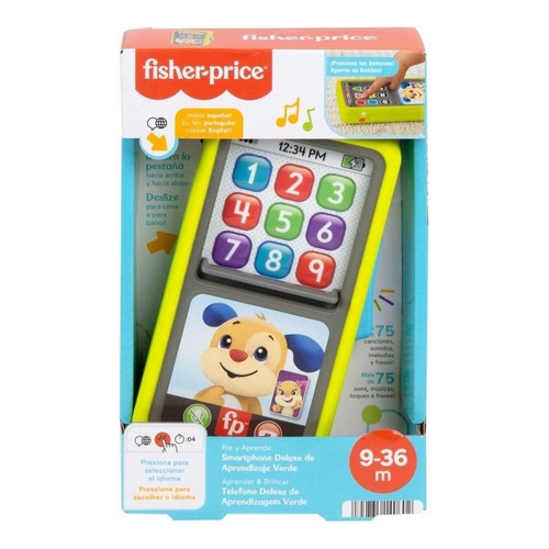 Smartphone Telefono Aprendizaje Verde 3 Idiomas Fisher Price