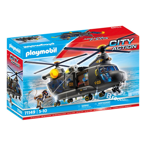 Figura Armable Playmobil City Action Helicóptero Banana 117 Piezas 3+