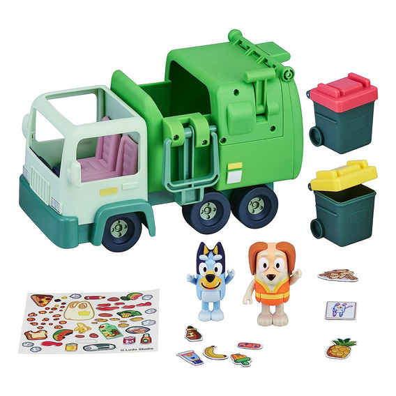 Bluey - Garbage Truck - Camion De Basura Con Dos Figuras