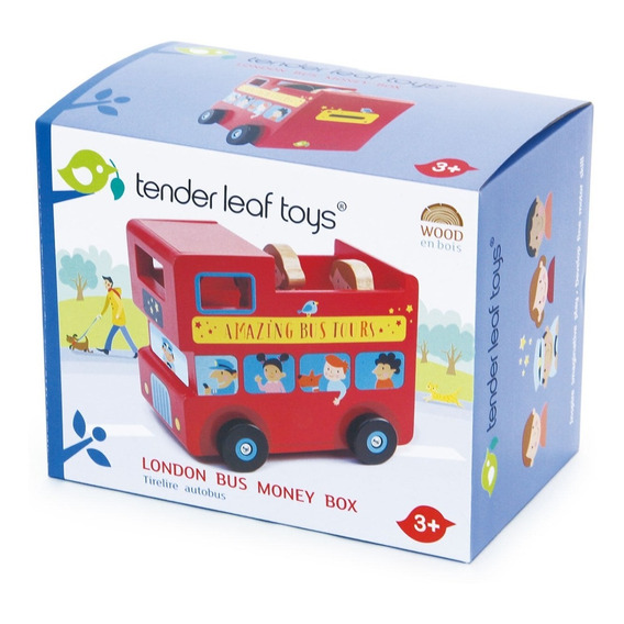 Bus London Tender Leaf Toy Con Conductor De Madera Febo