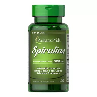 Spirulina 500mg 100 Tabletas  Puritans Pride/ Yoursups