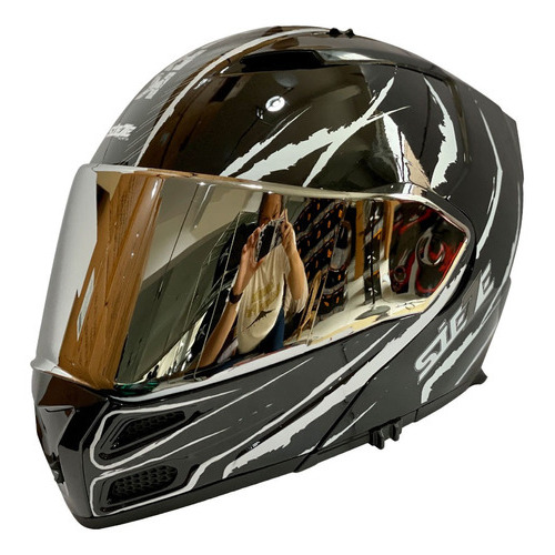 Casco Moto Siete Storm Kryptonite Abatible Doble Visor Dot Color Blanco Talla L-(59-60-cm) Tamaño del casco L