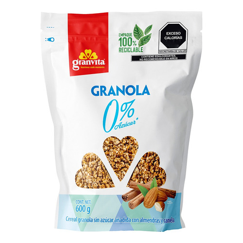 Granola Granvita 0% azúcar en bolsa 600 g