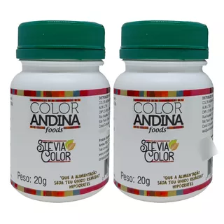 Adoçante Stévia 20g | Color Andina | 100% Natural | 2 Potes