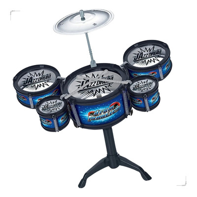 Mini Bateria Musical Infantil 8pcs Prato, Tambor E Baquetas