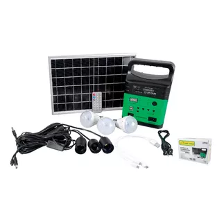 Kit Solar Iluminacion Portable, 3 Focos Panel, Bateria 10w