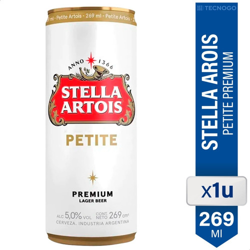 Cerveza Stella Artois European Pale Lager lata 269 mL