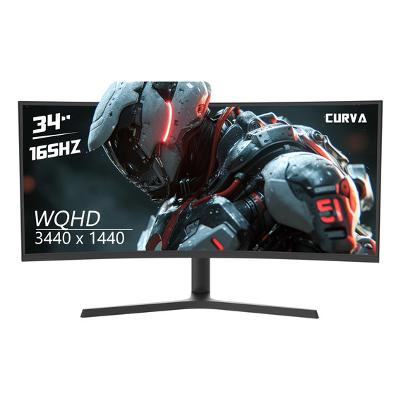 Monitor Curved Gamer 51risc Riq34v 34 Pulgadas 165hz Negro 