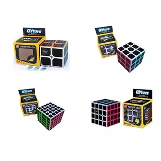 Cubos Rubik Pack Qiyi Carbono X4 Set 2x2 + 3x3 + 4x4 + 5x5 