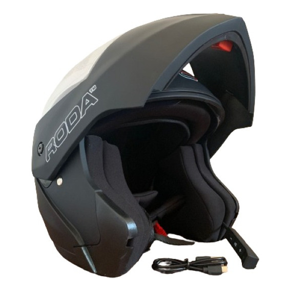 Casco Roda Revenge Negro Mate Con Bluetooth Abatible