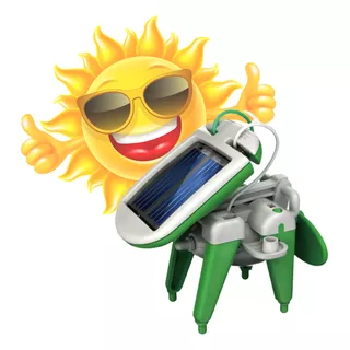 Robo De Brinquedo Carrinho Barco Energia Solar 6 Em 1 Cor Verde