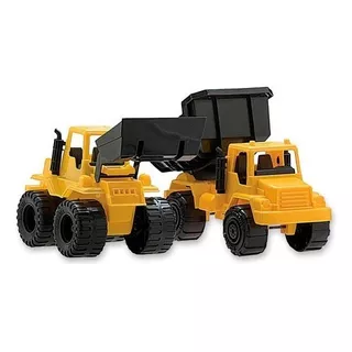 204 Constructor X2 Camion Volcador+excav Duravit Deltomate Color Amarillo