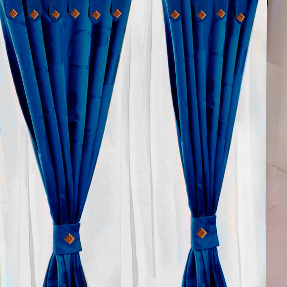 Cortinas Jacquard 280cm*200cm Color Azul