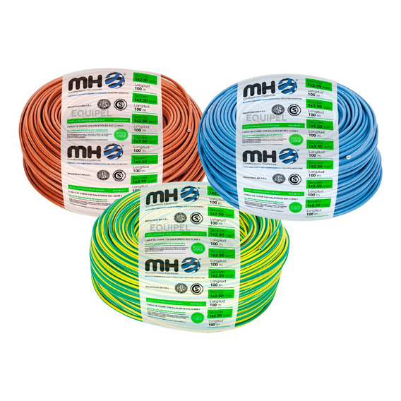 Cable Unipolar Mh 2,5mm Pack X 3 Rollos X 100m
