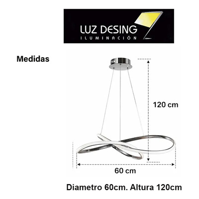 Lámpara Colgante Led Moderna L2020 Luz Desing Cromo Cromo