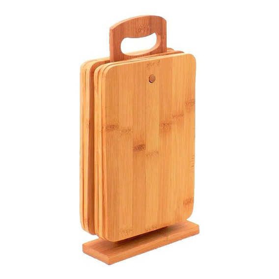 Juego De Tablas Madera Cocina Con Soporte 7 Piezas