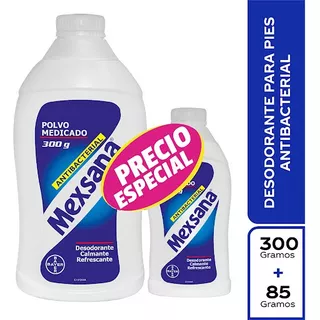 Talco Antibacterial Mexsana  En Combo 300 Mas 85 Gramos