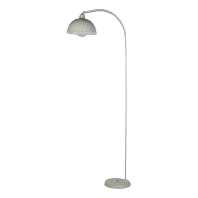 Lampara De Pie Moderna Media Esfera 28 Cm Blanco Apto Led Blanco