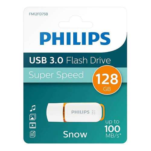 Pendrive Philips 128 Gb Alta Velocidad Edición Nieve Usb 3.0 Color Blanco