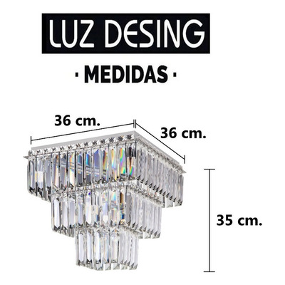 Plafon Cristal Sirius Imperial 9 Luces G9 Deco Pal Cuo
