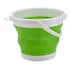 Balde Plegable De Silicona Portatil Con Manija Calidad 5 Lts Verde Lima