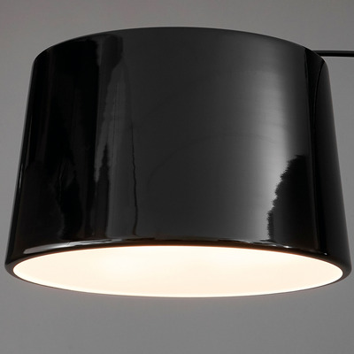 Lampara De Pie Curva Moderna Tepic Negra Apto Led Diseño 
