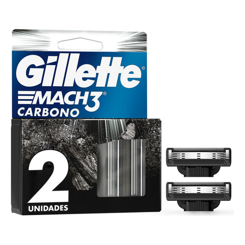 Gillette Mach3 Carbono repuestos de la máquina de afeitar 2 unidades