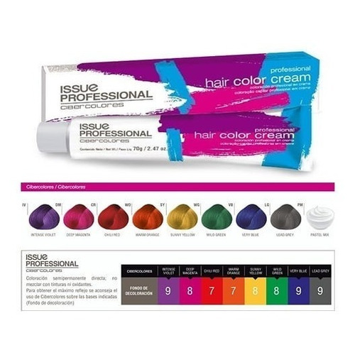  Tintura Issue Professional Cibercolor X70g Los Colores Tono