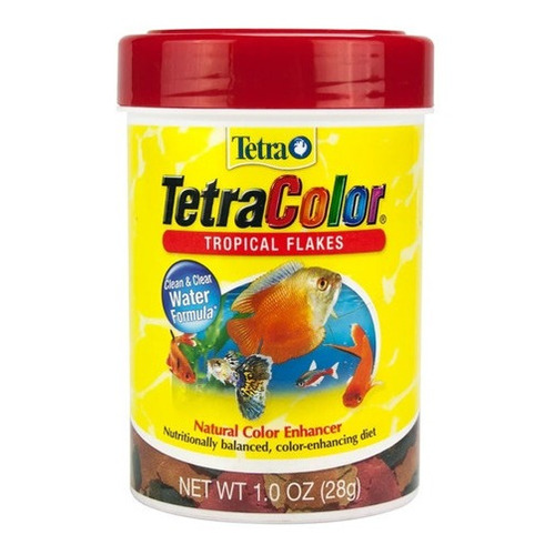 Alimento En Hojuelas Escamas Tetra Color Para Peces En Acuarios Y Peceras En Tarro De 28gr 1oz