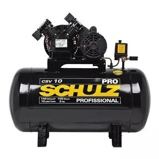 Compressor De Ar Elétrico Schulz Pro Csv 10/100 Monofásica 93l 2hp 220v 60hz Preto-brilho