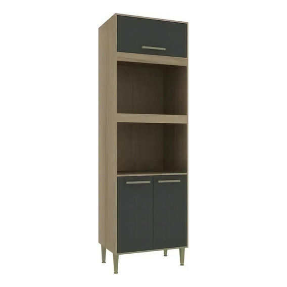 Mueble Para Microondas, Con P Y Estante Cz-109 V Que Sal! Color Negro