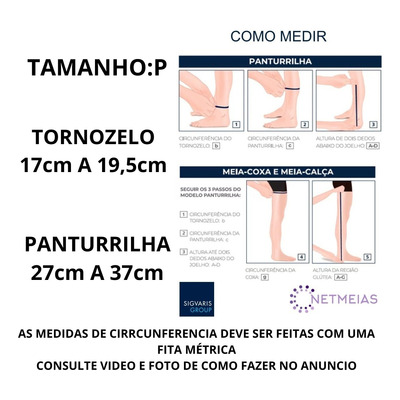 Meia Panturrilha 3/4 Alta Compressão 20-30 Fechada Cor Mel