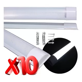 Paquete De 10 Regletas Tubo Led 60w Opalina 1.2m 3300 Lm Hd Color Blanco