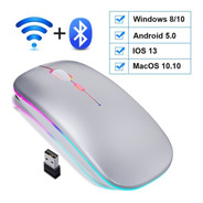 Mouse Rgb Inalámbrico Dual - Bluetooth Y Usb2.4mhz