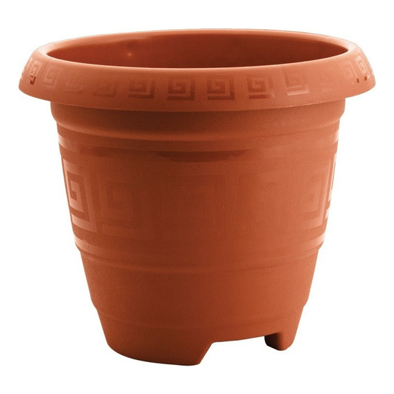 Maceta Redonda Plastica Plantas Jardineria 15 Litros 34x30cm Color Terracota