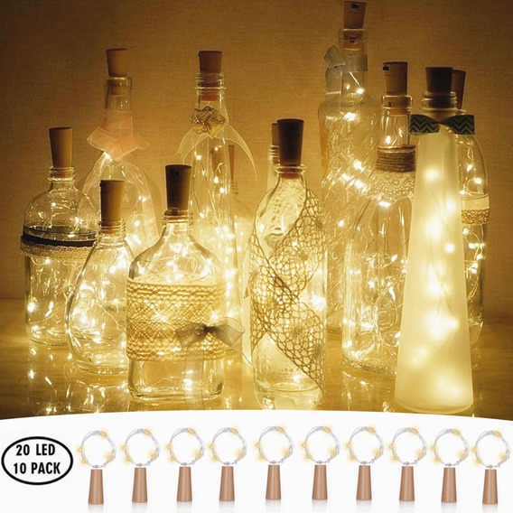 Luces Para Botellas Luz Corcho Tira Led 2m 20led 10piezas