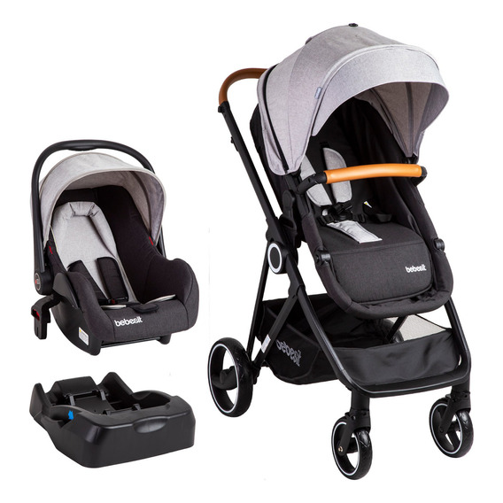 Coche de paseo Bebesit Cosmos gris con chasis color negro