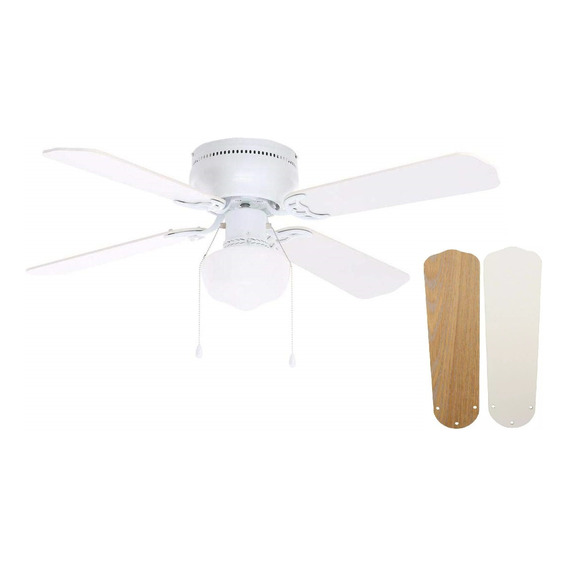 Ventilador Abanico Techo Lámpara Blanco Roble 42  Pulgadas