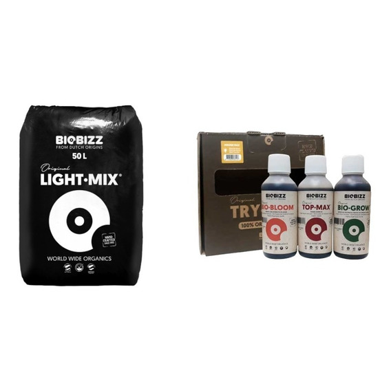 Sustrato Profesional Light Mix 50l + Try Pack Indoor Biobizz