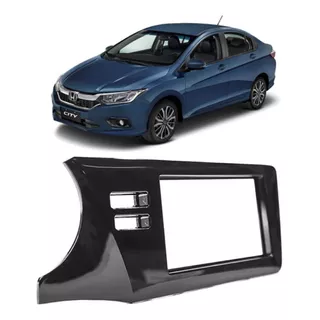 Moldura Painel 2din Honda City 2015 A 2018 Black Piano