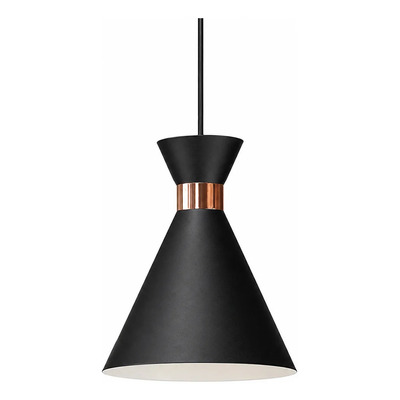 Lampara Colgante Kalo Negro Deco Moderno Conico E27 Ld Negro