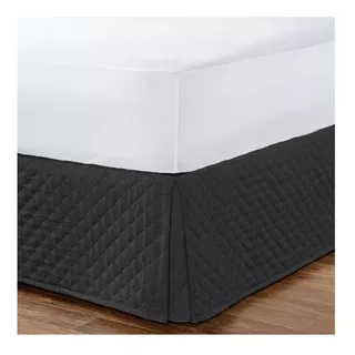 Saia Para Cama Box King Com Elástico Matelada - Palha Cor Preto