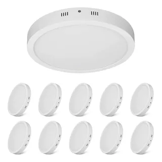 Lampara De Techo 24w Sobreponer Led 300mm Luz Blanca 10pzs