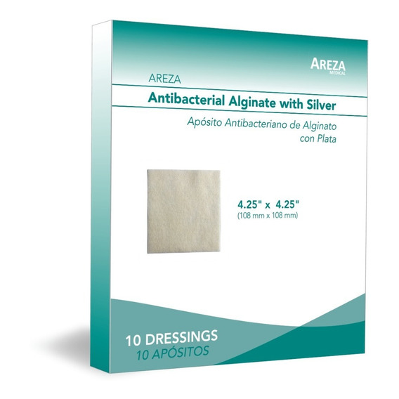 Areza Apósito Antibacteriano Alginato Con Plata (caja De 10)