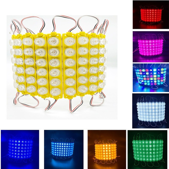 20 Pzas Modulo De Led 16 Azul Blanco Rojo Rosa Color Magico