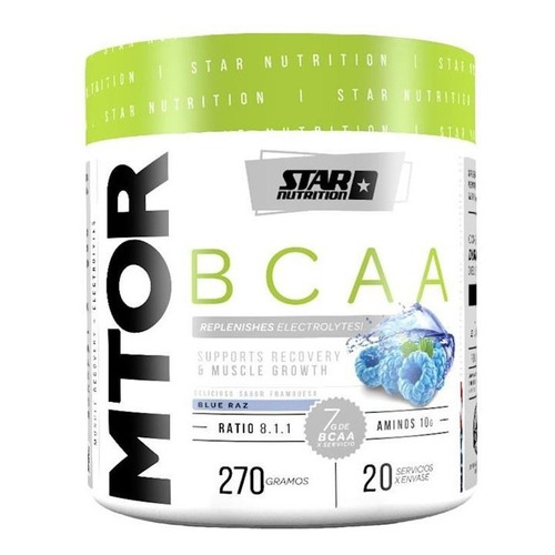 Mtor Bcaa 270 gr formula mejorada Star Nutrition sabor Blue Raz
