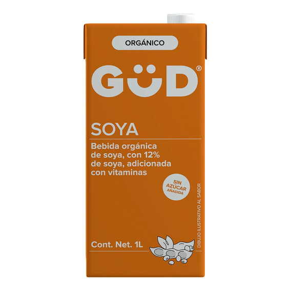 Leche De Soya Orgánica Sin Azúcar Gud 1 L