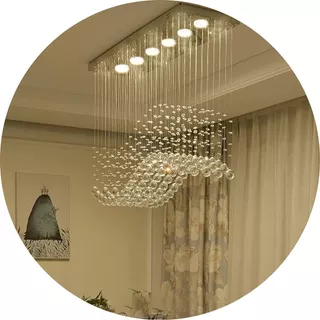 Luminária De Cristal Legítimo Com 50cm Para Sala De Jantar